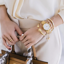 Load image into Gallery viewer, LJXII Lugano Milanese 33mm Rose Gold Satin-White