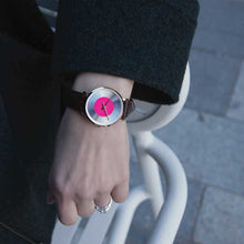 Load image into Gallery viewer, Code Dot Leather 33mm Rose Gold Pink