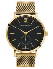 Load image into Gallery viewer, Lj Classic Lugano Mechanical Milanese 40mm Gold Black
