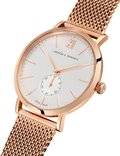 Load image into Gallery viewer, Lj Classic Lugano Mechanical Milanese 40mm Rose Gold White
