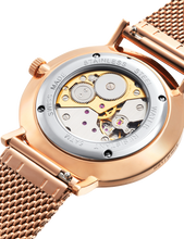 Load image into Gallery viewer, Lj Classic Lugano Mechanical Milanese 40mm Rose Gold White
