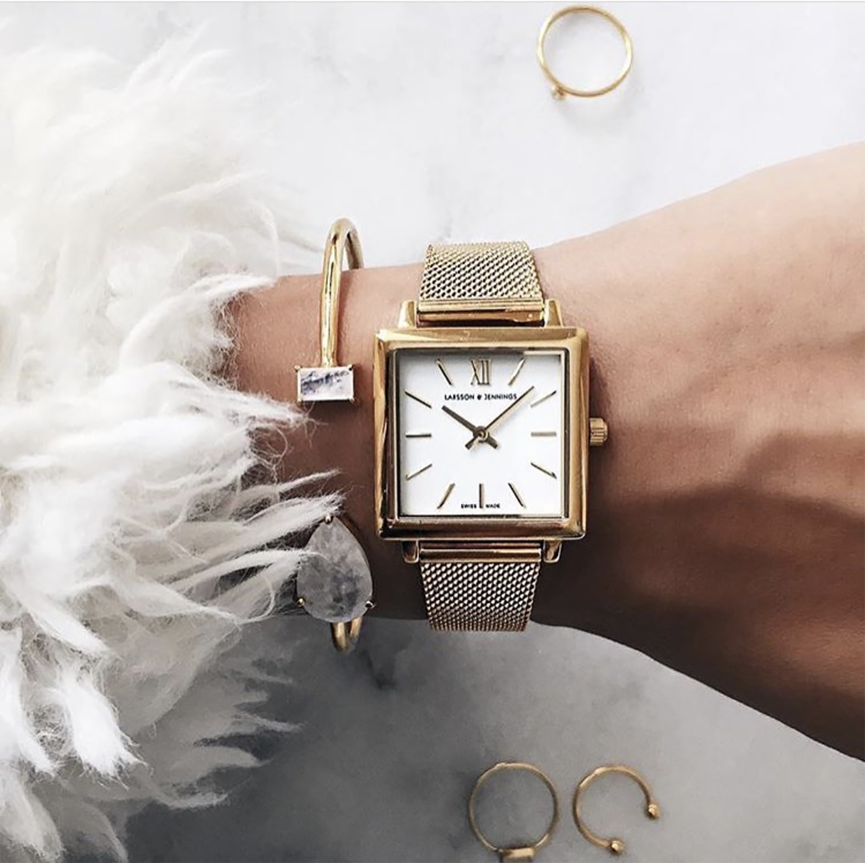 LJXII Norse Milanese 40mm Rose Gold Satin-White