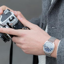 Load image into Gallery viewer, MERIDIAN  MILANESE 38MM SILVER NAVY
