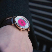 Load image into Gallery viewer, Code Dot Leather 33mm Rose Gold Pink

